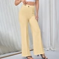 thumbnail image 5 of RYRJJ Women's Flare Dress Pants High Waisted Business Work Slacks Trousers Long Straight Leg Bootcut Suit Pants(Yellow,XL), 5 of 8