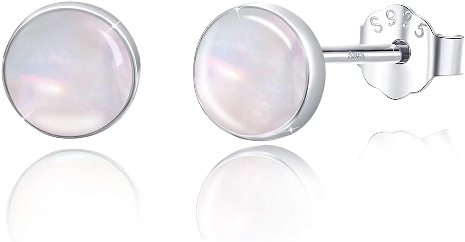 Shinny Studs Earrings 925 Silver Earrings Pearl Earrings Fine Jewelry Gifts For Women White/Pink/Purple/Black