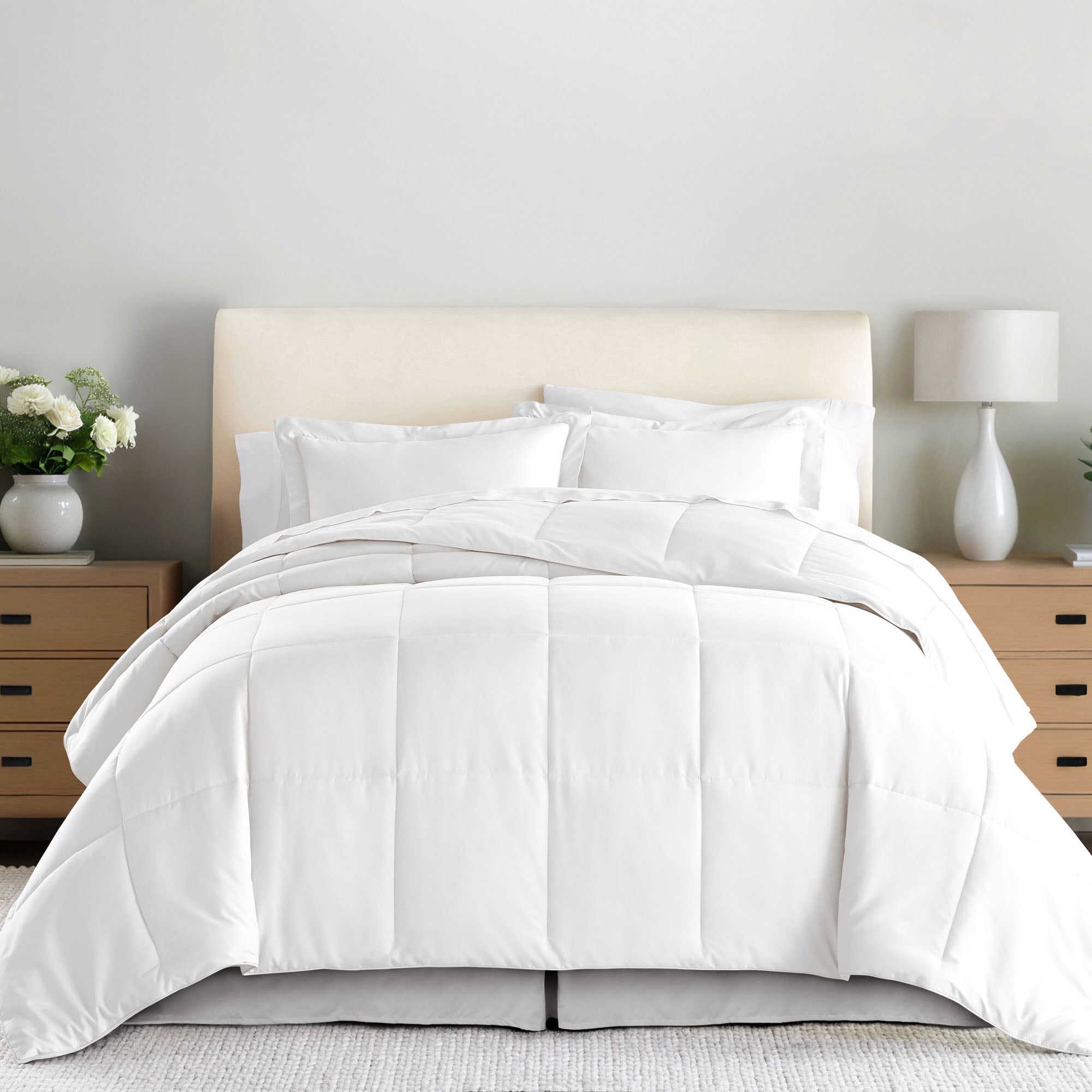 Noble Linens Light Gray Pleated Dust Ruffle Bed Skirt, King