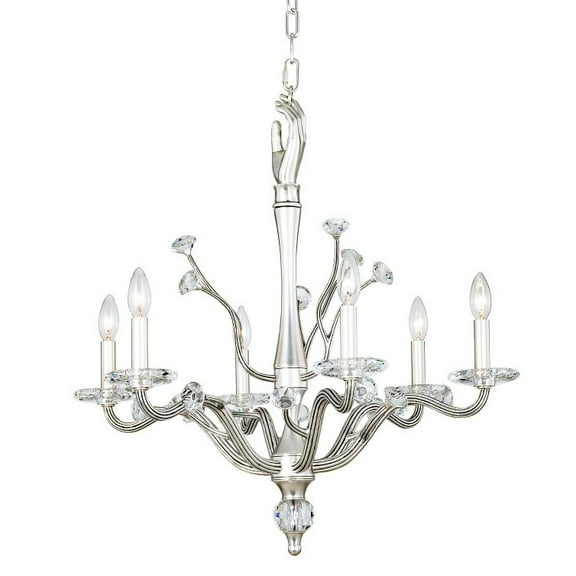 Kalco 517771 Venus 6 Light 26" Wide Crystal Candle Style Chandelier - Grey
