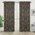 thumbnail image 3 of Boho Floral Wildflower Black and Orange Semi-Sheer Rod Pocket Curtain Panels (Set of 2) Girl by Sweet Jojo Designs, 3 of 6