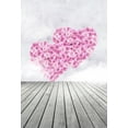 thumbnail image 2 of ABPHOTO Polyester 5x7ft Valentine's Day Photography Backdrops Winkle Free Many Roses Consist of Two Hearts and Wood Floor Photo Background LK3208, 2 of 3