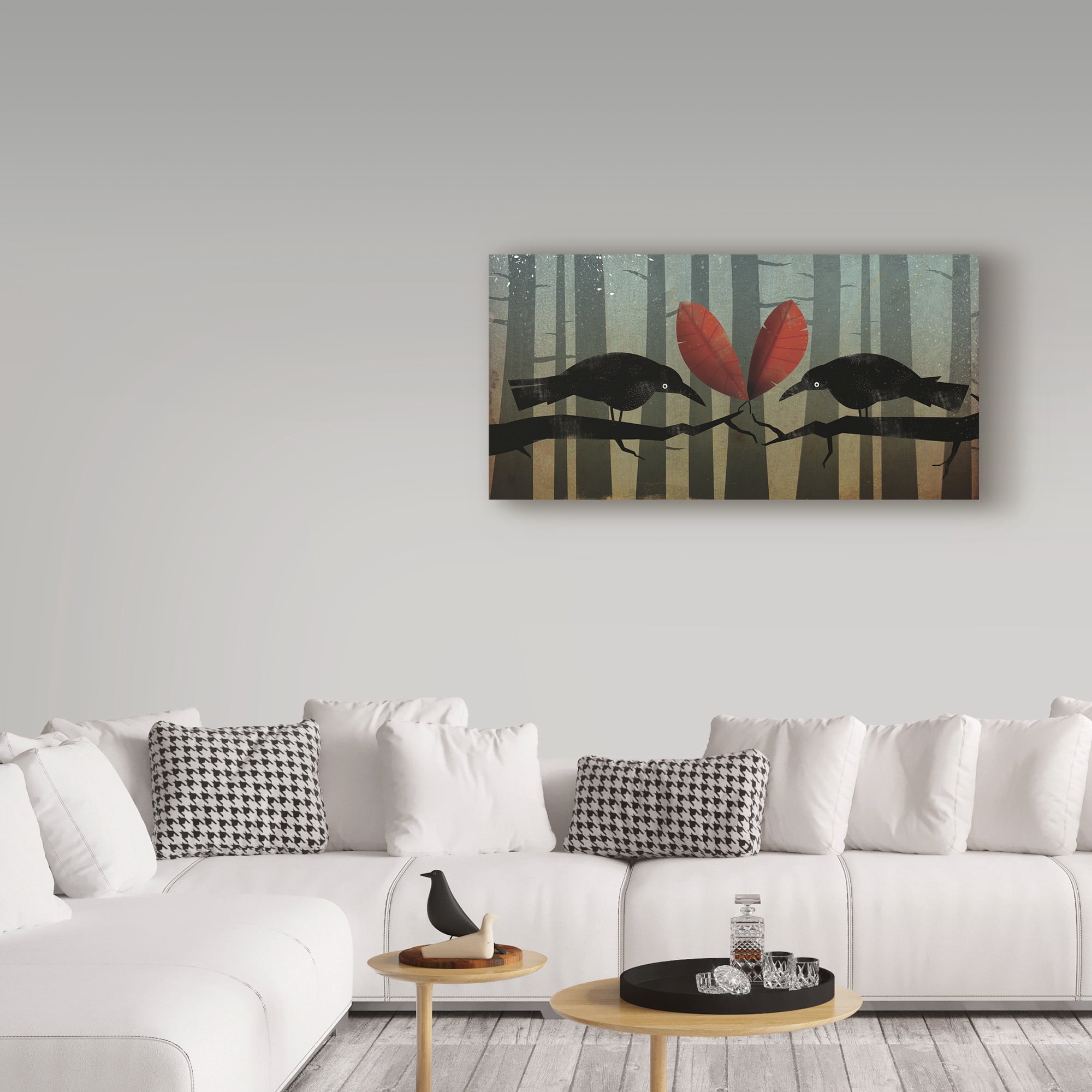 Trademark Fine Art 'Love Birds Ravens' Canvas Art by Ryan Fowler