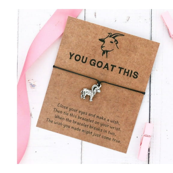 Black & Silvertone 'you Goat This' Adjustable Bracelet