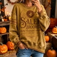 thumbnail image 2 of Women's Oversized Vintage Halloween Sweatshirt Retro Witch Moon Graphic Distressed Long Sleeve Pullover Cozy Fall Autumn Top, 2 of 5