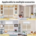 thumbnail image 6 of Beige Striped Kitchen Curtains Short 45 Inch Length, Farmhouse Luxurious White Stripes Modern Abstract Art Bedroom Living Room Curtains, Light Filtering Cafe Curtain Drapes 2 Panels Set 84''x45'', 6 of 9