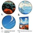 thumbnail image 3 of Designart "Power Lines Gridscape Charm II" Cityscapes Floater Framed Wall Art Living Room, 3 of 7