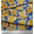 thumbnail image 3 of Soimoi Japan Crepe Satin Fabric Leaves & Floral Clip Art Printed Fabric 1 Yard 42 Inch Wide, 3 of 3