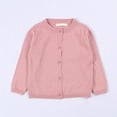 thumbnail image 3 of Girls Crewneck Cardigan Long Sleeve Children Button Cotton Sweater Uniform Sweaters for Little Girls Light pink 12, 3 of 7