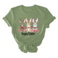 thumbnail image 4 of Xihbxyly Easter Shirts for Women Funny Bunny T-Shirt Loose Plus Size Short Sleeves Graphic Tee Tops Easter Egg Holiday Shirt Round Neck Top, 4 of 5