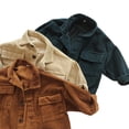 thumbnail image 3 of URMAGIC Toddler Baby Boys Girls Jacket Long Sleeve Lapel Button Down Pocketed Shirts Coats Shacket Cardigan Top, 3 of 11