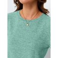 thumbnail image 5 of Women'S Tops Sweater Long Tunic Dressy Casual Blouses Business Cute Trendy Short Sleeve Shirt Green L, 5 of 9