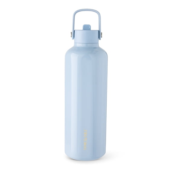 Thyme & Table 32oz Stainless Steel Cleo Bottle with Straw, Glacier Blue