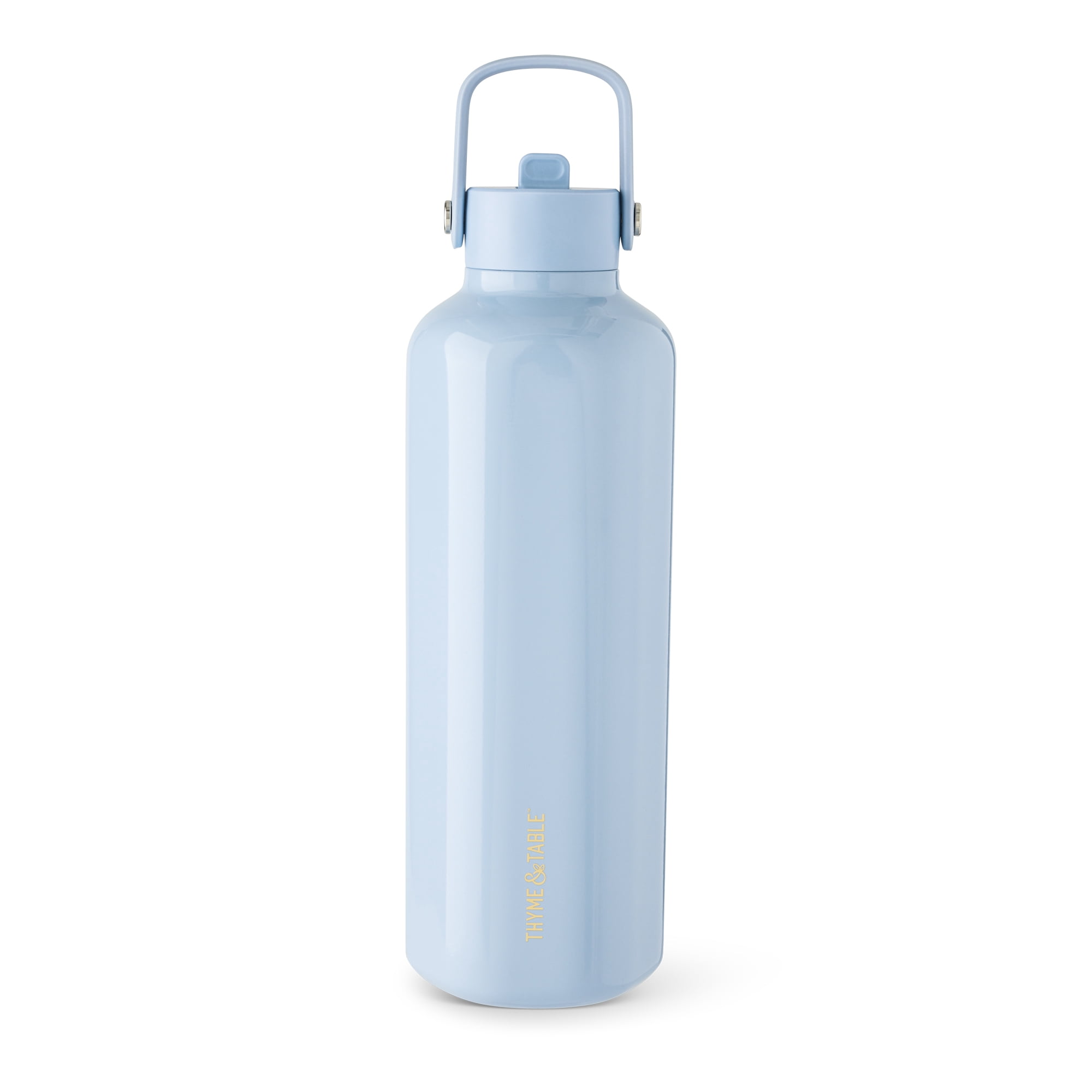 Thyme & Table 32oz Stainless Steel Cleo Bottle with Straw, Glacier Blue