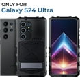 thumbnail image 5 of for Samsung Galaxy s24 Ultra Case Heavy Duty Metal Aluminium Bumper Built in Screen Protector Lens Military Grade Rubber Hard Durable Phone Cases Men  s 24 Ultra 2024 Black, 5 of 12