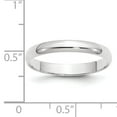 thumbnail image 2 of 10k White Gold 3mm Lightweight Half Round Wedding Band Size 7.5 1WHRL030, 2 of 3