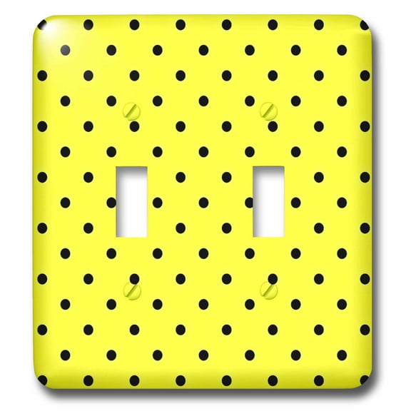 3dRose, Bumble Bee Inspired Polka Dots in Yellow and Black - Art, double toggle switch
