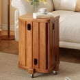 thumbnail image 1 of Stackable Stools Set of 4-in-1 Wooden Stool Side Table, Farmhouse Stackable Side Tables, Walnut Coffee Table with Stools Nesting End Table Set Mid Century Modern Nightstand, Round Small Square Black, 1 of 10