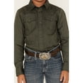 thumbnail image 3 of Cody James Boys' Jacquard Long Sleeve Snap Western Shirt - CBHO22W14-OLV X-  US, 3 of 4