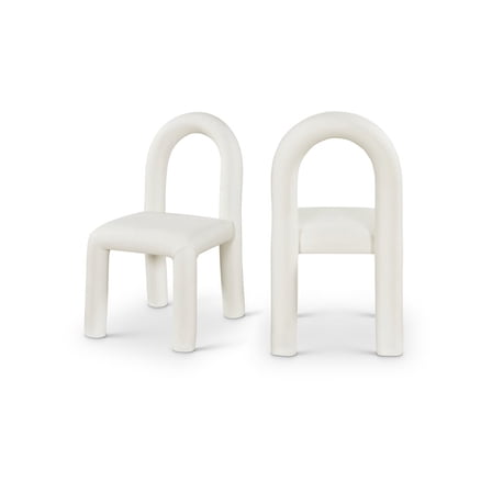 Meridian Furniture Amari Cream Vegan Leather Dining Chair, Set of 2