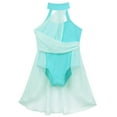thumbnail image 2 of YONGHS Kids Girls Lyrical Chiffon Ballet Dance Dress Mock Neck Gymnastic Leotard 6-16 Mint Green 14, 2 of 7
