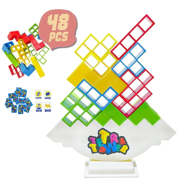 Juego de apilamiento Tetra Tower YUKEI para adultos con 16 a 48 bloques