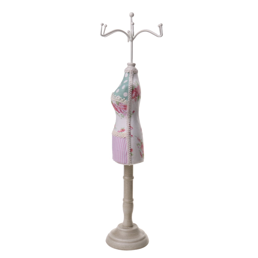 Elegant Cheongsam Dress Mannequin Earring Necklace Jewelry Display Stand Holder 