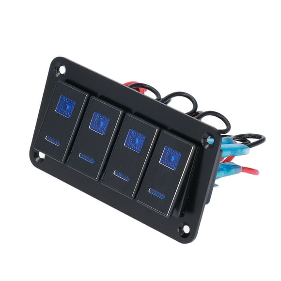 Rocker Switch Panel,Black 4 Gang Rocker Waterproof Rocker Switch Panel ON Off Rocker Switch Panel Rapid Response