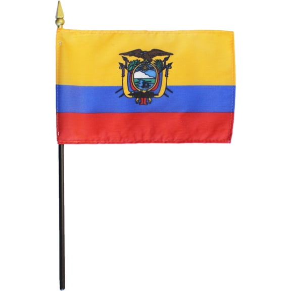 Ecuador - 4"X6" Stick Flag