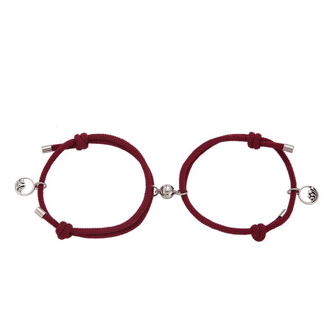 1 Par De Pulseras Magnéticas Trenzadas/Cuerda De Amistad Modismos Cadena De Muñeca Joyería Sujetador Ajustable Trenzable Gao Jiahui unisex