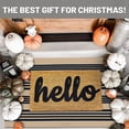 thumbnail image 2 of iOhouze Outdoor Rugs Brown and Black Striped Porch Rug 2.3 x3.6 ft Outdoor Doormats Front Door Rug for Front Door Kitchen Hallway Bedroom Laundry Room, 2 of 7