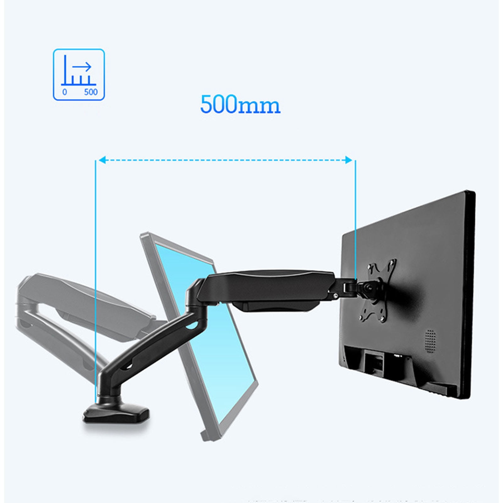 Monitor Stand Adjustable Spring Monitor Desk Mount Vesa Holder Bracket for w/ C-Clamp Mounting Base for 13-2