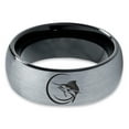thumbnail image 2 of Tungsten Marlin Marlins Sea Animal Creature Fish Band Ring 8mm Men Women Comfort Fit Black Dome Brushed Gray Polished, 2 of 4