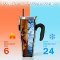 thumbnail image 3 of 40oz Tumbler,Halloween Happy Halloween Pumpkins and Spiders Insulated Tumblers with Removable Handle,Stainless Steel Double Vacuum Coffee Tumbler Cup with Straw for Home,Office,Travel,Party, 3 of 5