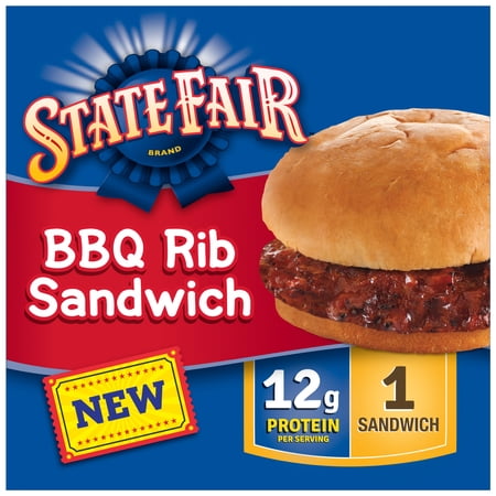 State Fair BBQ Rib Sandwich, Fully Cooked, 1 Count, 4.3 oz (Frozen)