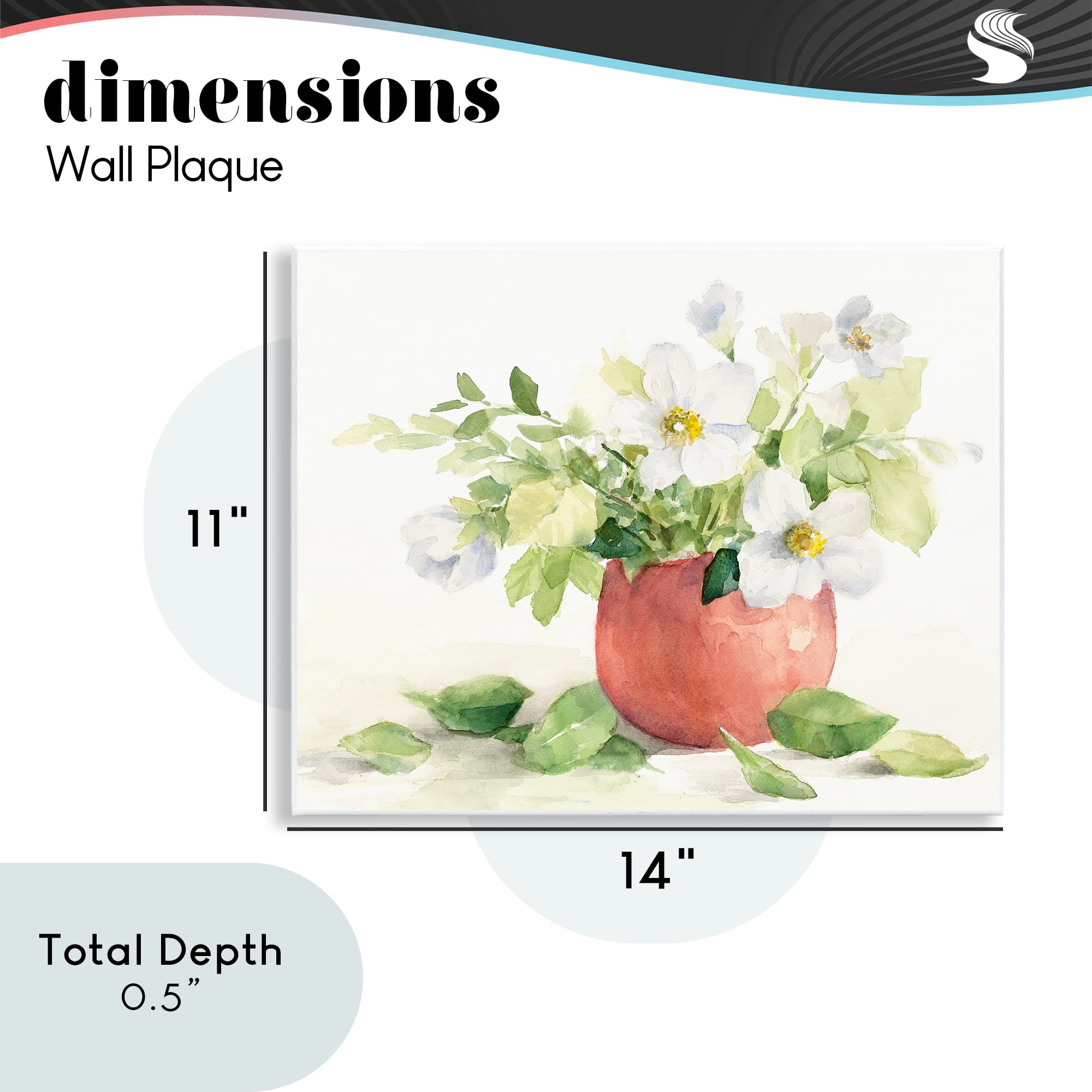 Stupell Industries White Anemones in Copper Vase Wall Plaque Art, design by Lanie Loreth
