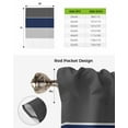 thumbnail image 6 of Black Grey Navy Blue Striped Tie Up Curtains for Window, Geometric Horizontal Simple Lines Thermal Insulted Balloon Shade Adjustable Rod Pocket Curtains Valance for Kitchen Bathroom Café 42 x 63, 6 of 7