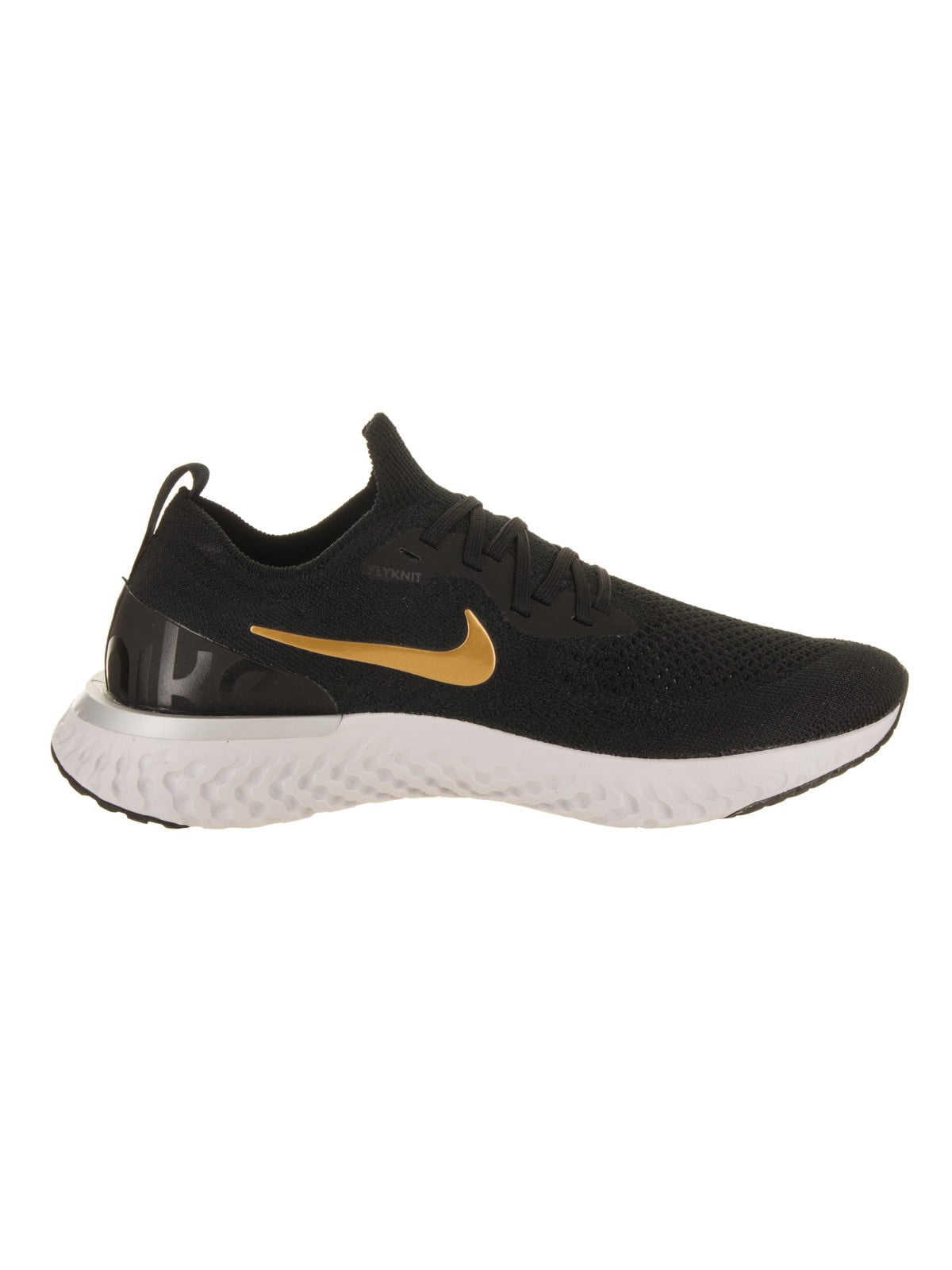 nike running epic react in black and gold