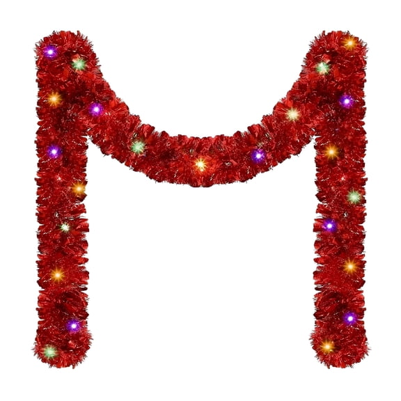 VANIDO 16.4Ft Black Christmas Tinsel Garland Metallic Twist Foil Tinsel Garland Shiny Hanging Decorations for Halloween Xmas Tree Decoration Wedding Party Supplies