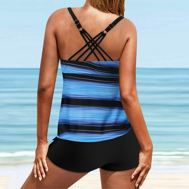 Koudehua Tankini Swimsuit for Women Swim Tummy Control Top With Shorts Two  Piece Bathing Suit 