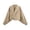 Khaki, variant on Asymmetric Wrap Belt Cropped Coat for Women Lightweight Shawl Lapel Open Front Jacket Loose Casual Solid Color Puff Long Sleeve Crop Outerwear L