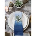 thumbnail image 2 of Navy Blue Ombre Cloth Napkins Set of 6 Reusable Dinner Napkins, Modern Abstract Art Ocean Oil Painting Cocktail Napkin Washable Table Napkins for Wedding/Holiday Party/Baby Shower 20"x20", 2 of 7