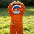 thumbnail image 6 of Funny Cartoon Monster Onesie Pajamas for Adults - Silly Big Mouth Character Plush One Piece Loungewear, Cozy Fleece Jumpsuit for Halloween & Christmas with 1 Comb, 5 Colors, 120-150, 6 of 6