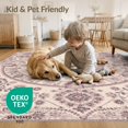 thumbnail image 4 of ODIKA 4'x6' Washable Area Rug Non-Slip, Chair-Friendly, Flatwoven Distressed Scrollwork Border Design Featuring Central Boho Motif for Home Office, Under Desk, 4 of 7
