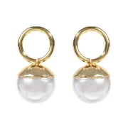 AMRITA SINGH JEWELRY Amrita Singh Gold-tone Brass Open Circle Pearl Drop Earring