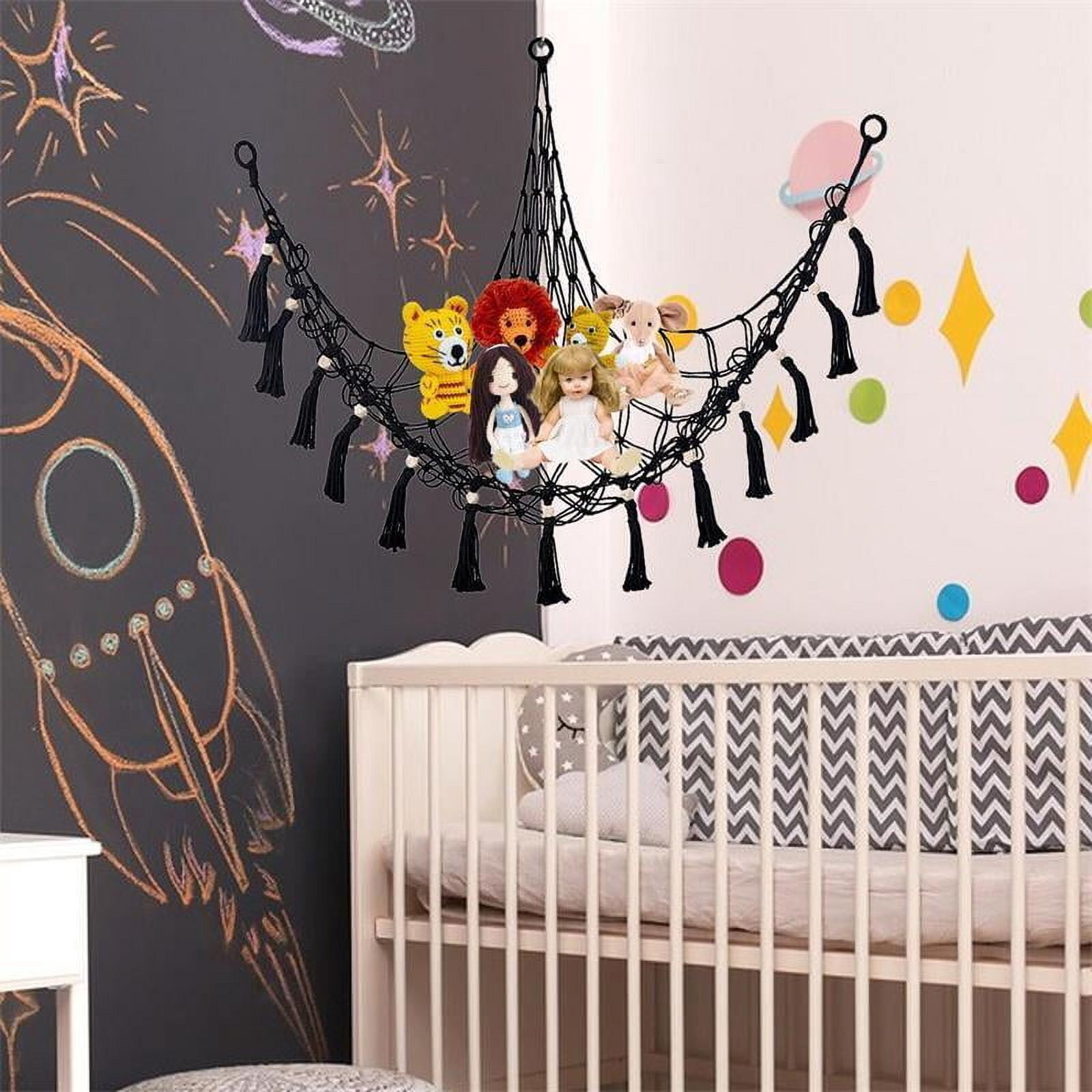 Kids Toy Hammock Cuddly Soft Storage Mesh Net for Teddy Bear Bedroom Nursery