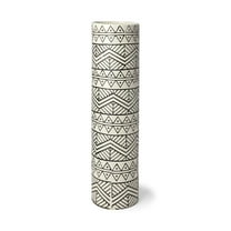 Mercana Uhura II Large Cream/Black Patterned Cylindrical Ceramic Vase
