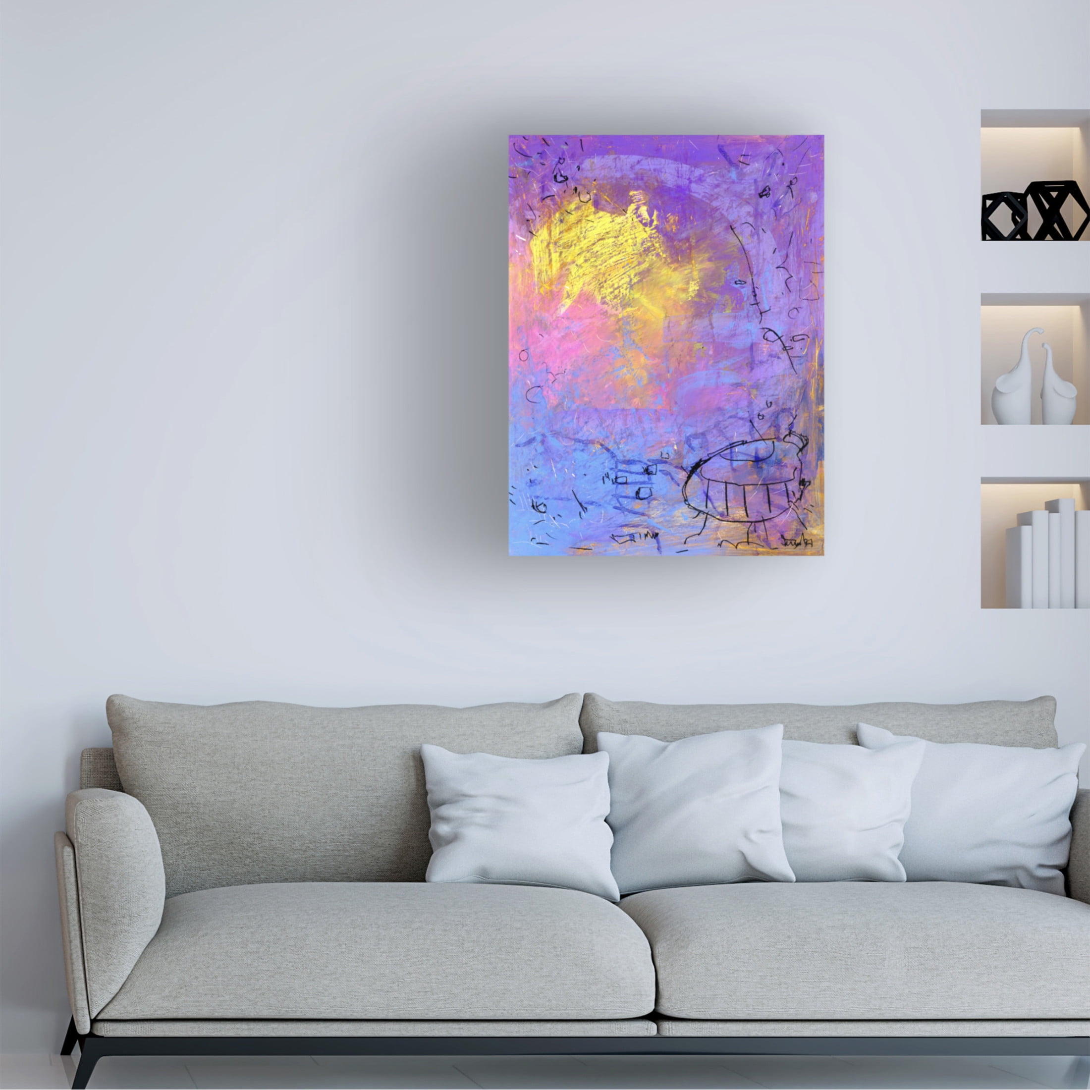 Canvas Wall Art - Randy Noble Fine Art 'Shared Ladder' Wall Art for Living Room, Bedroom, or Office Décor by Trademark Fine Art - 24 x 32 Inches