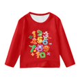 thumbnail image 4 of Tisuna Red Long Sleeve Tshirt For Girls Child Cartoon Print Crew Neck Pullover Tops Breathable Fashion Teen Girls Youth School Holiday Playwear Outfits Size 9-10 Years, 4 of 4