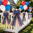 thumbnail image 4 of Decorative bow, Patriotic wreath bow, Independence Day decoration, Holiday party decor, Festive bow for home, Red white and blue bow, Seasonal celebration decoration, 4 of 6